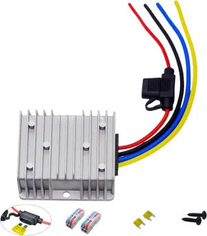 DC-DC 20A 240W Power Converters 48V 36V Step Down to 12V Converter Golf Cart Voltage Reducer Regulator Waterproof Transformer with Fuse
