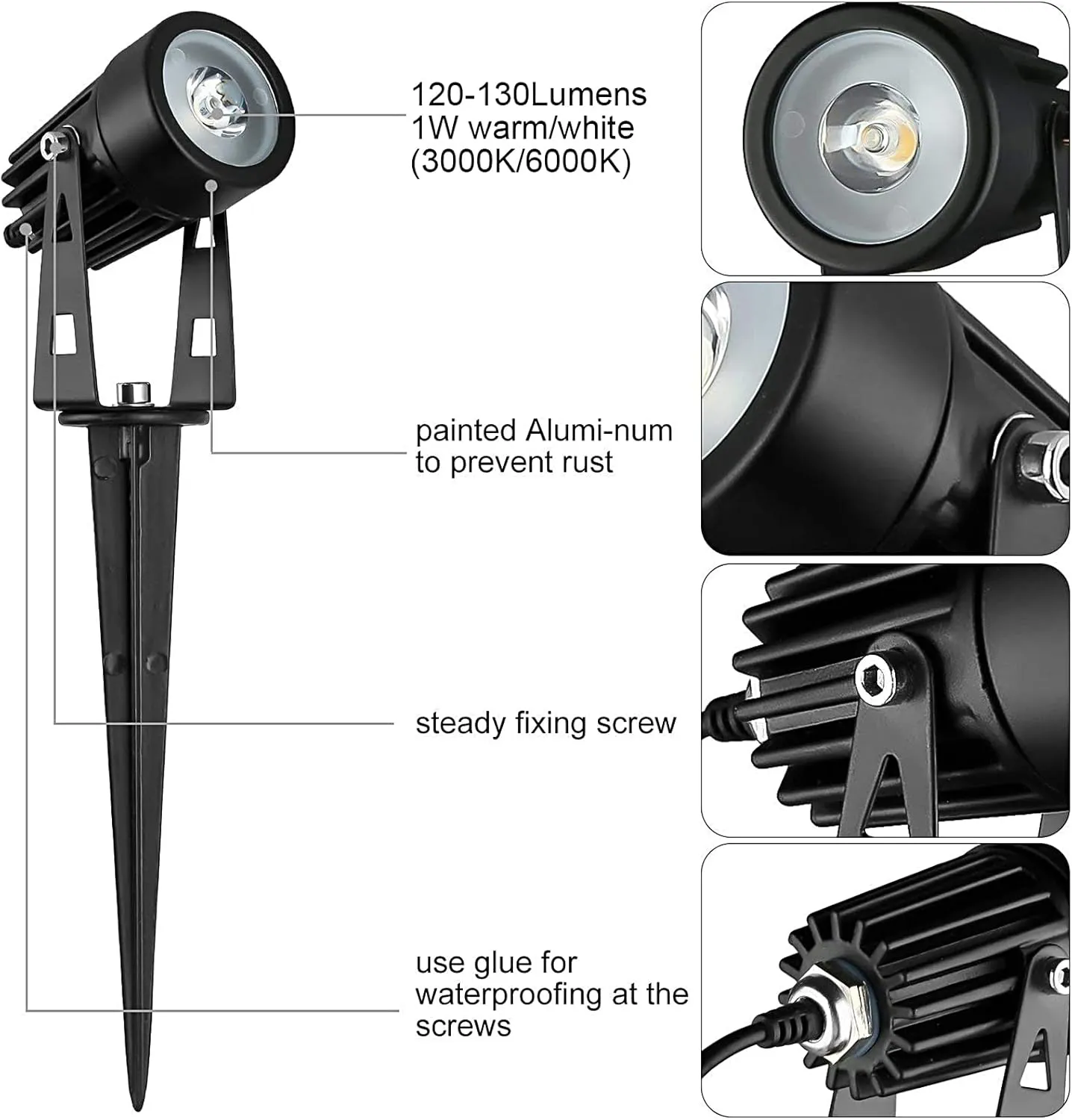 DINGLILIGHTING LED Solar Landscape Spotlights, Waterproof Solar Powered Wall Lights 2-in-1 Outdoor Solar Landscaping Light for Yard Garden Driveway Porch Walkway Pool Patio Warm Lighting