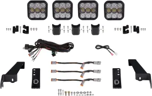 Diode Dynamics SS5 Grille CrossLink Lightbar Kit compatible Jeep Gladiator 2020-2024, White Combo Sport
