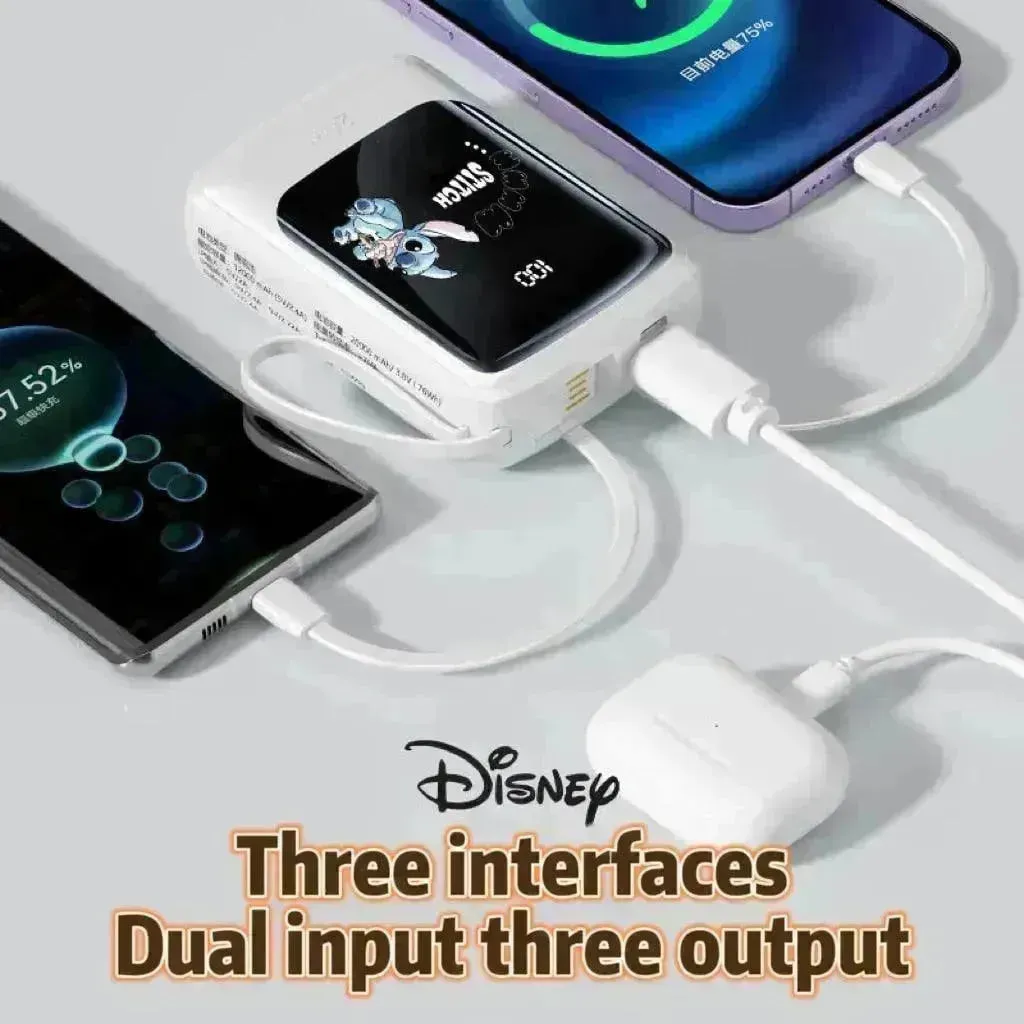Disney Fast-Charging Power Bank With Dual Cables