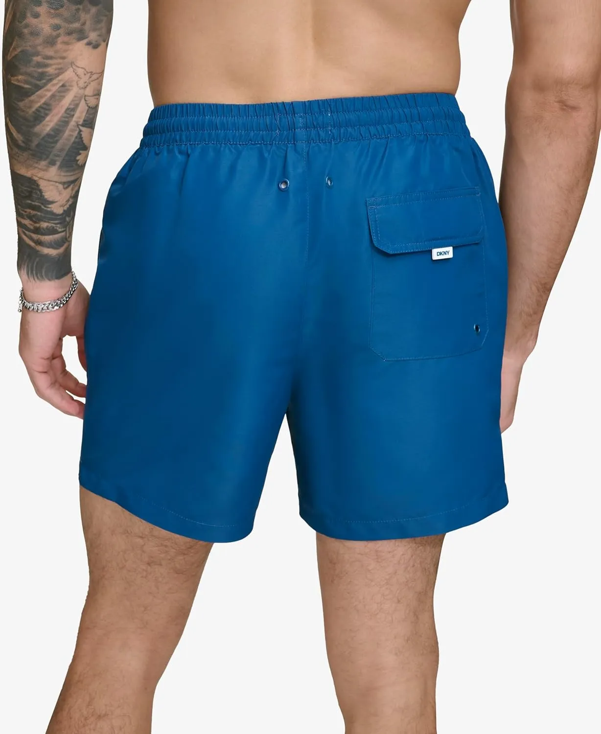 DKNY Men's Lightweight Quick Dry Volley UPF 40  Protection Swim Trunk