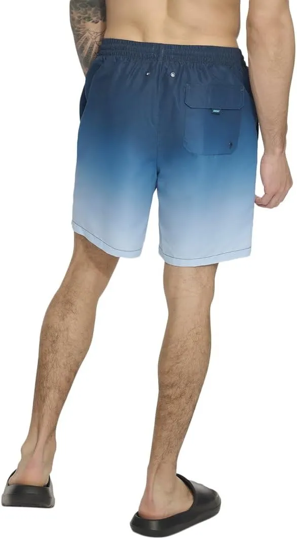 DKNY Men's Lightweight Quick Dry Volley UPF 40  Protection Swim Trunk