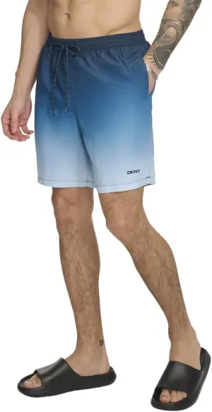 DKNY Men's Lightweight Quick Dry Volley UPF 40  Protection Swim Trunk