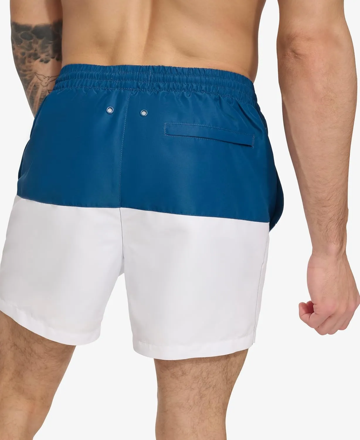 DKNY Men's Lightweight Quick Dry Volley UPF 40  Protection Swim Trunk