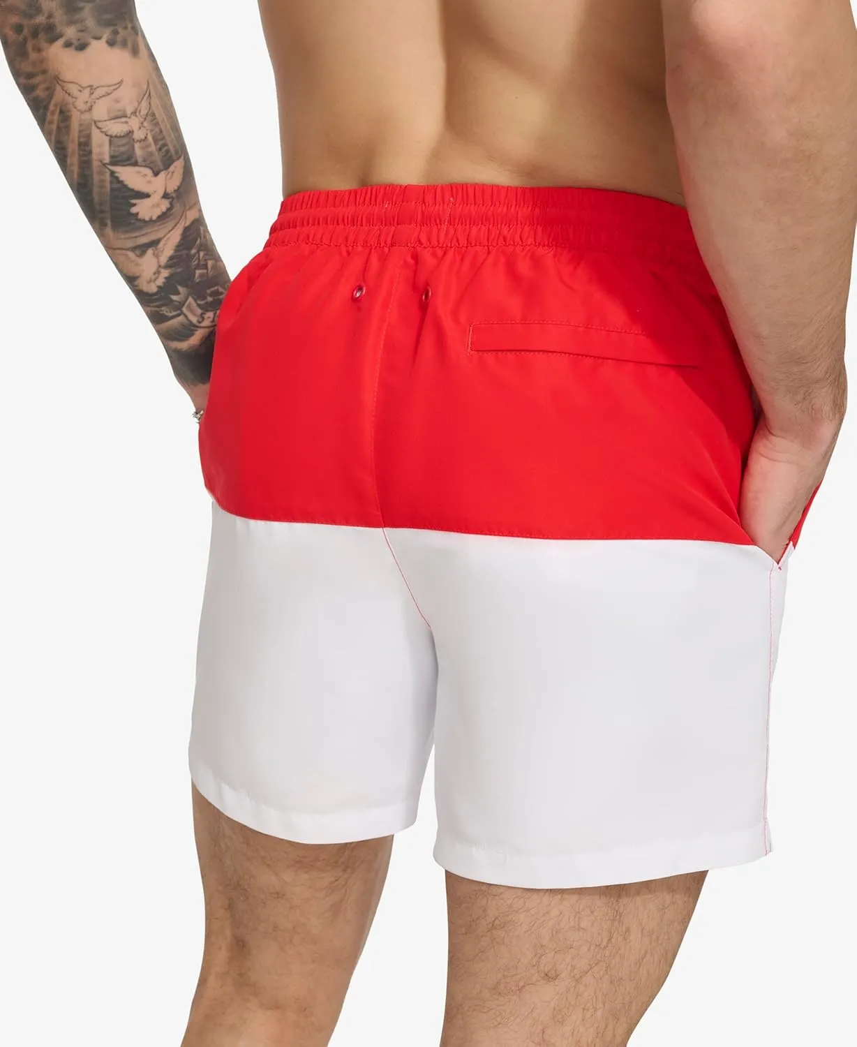 DKNY Men's Lightweight Quick Dry Volley UPF 40  Protection Swim Trunk