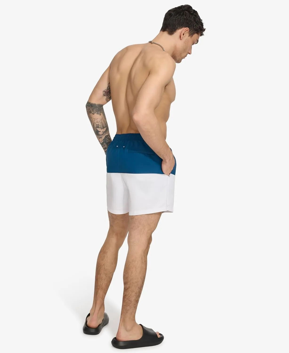 DKNY Men's Lightweight Quick Dry Volley UPF 40  Protection Swim Trunk
