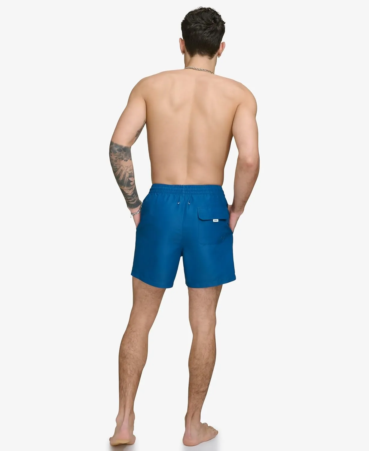 DKNY Men's Lightweight Quick Dry Volley UPF 40  Protection Swim Trunk