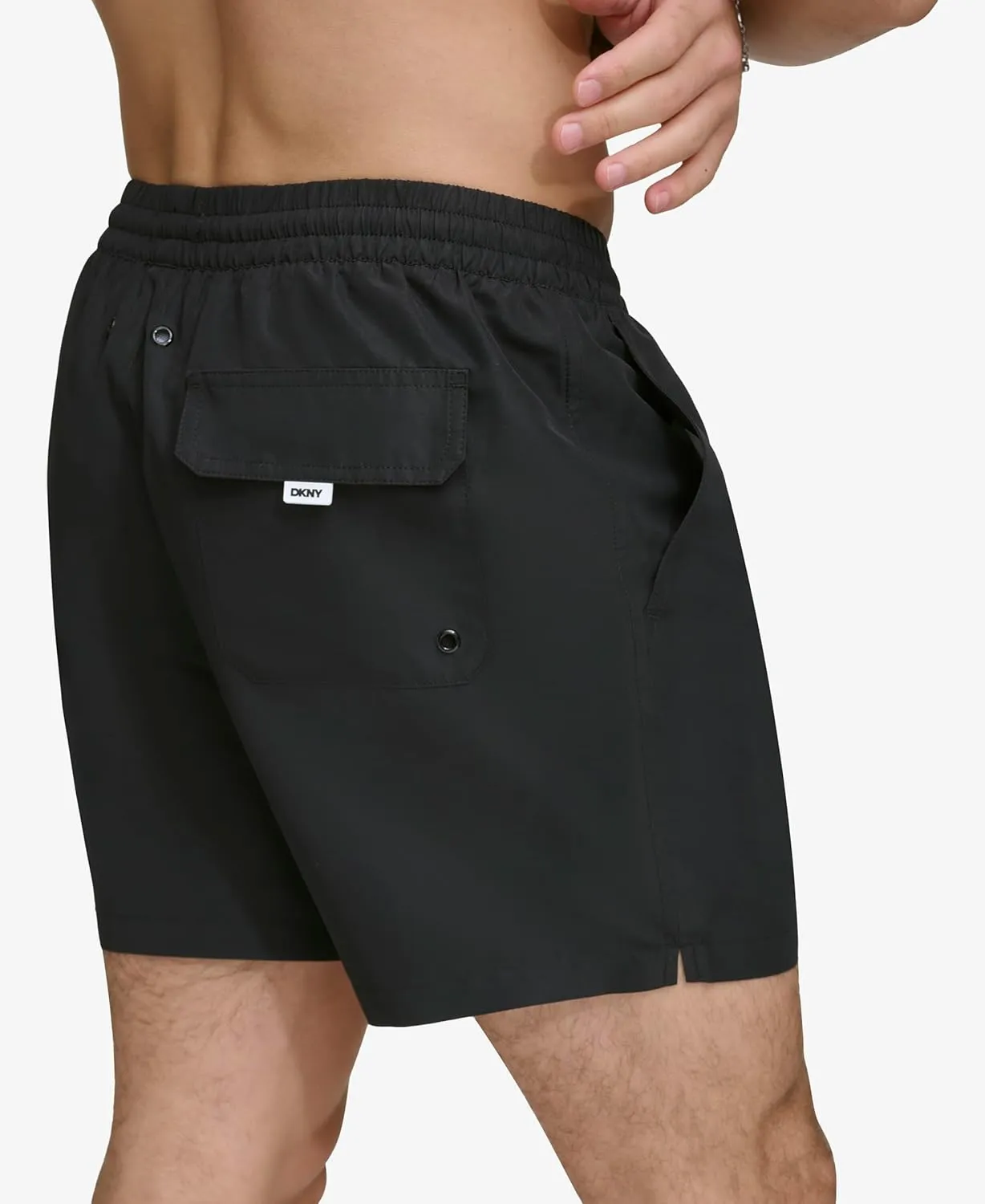 DKNY Men's Lightweight Quick Dry Volley UPF 40  Protection Swim Trunk