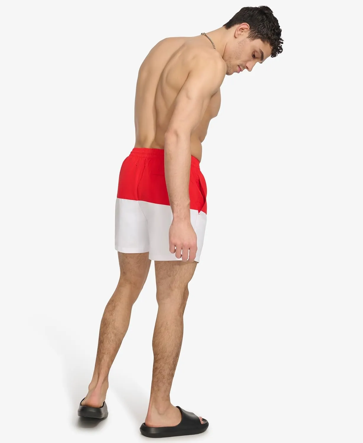 DKNY Men's Lightweight Quick Dry Volley UPF 40  Protection Swim Trunk