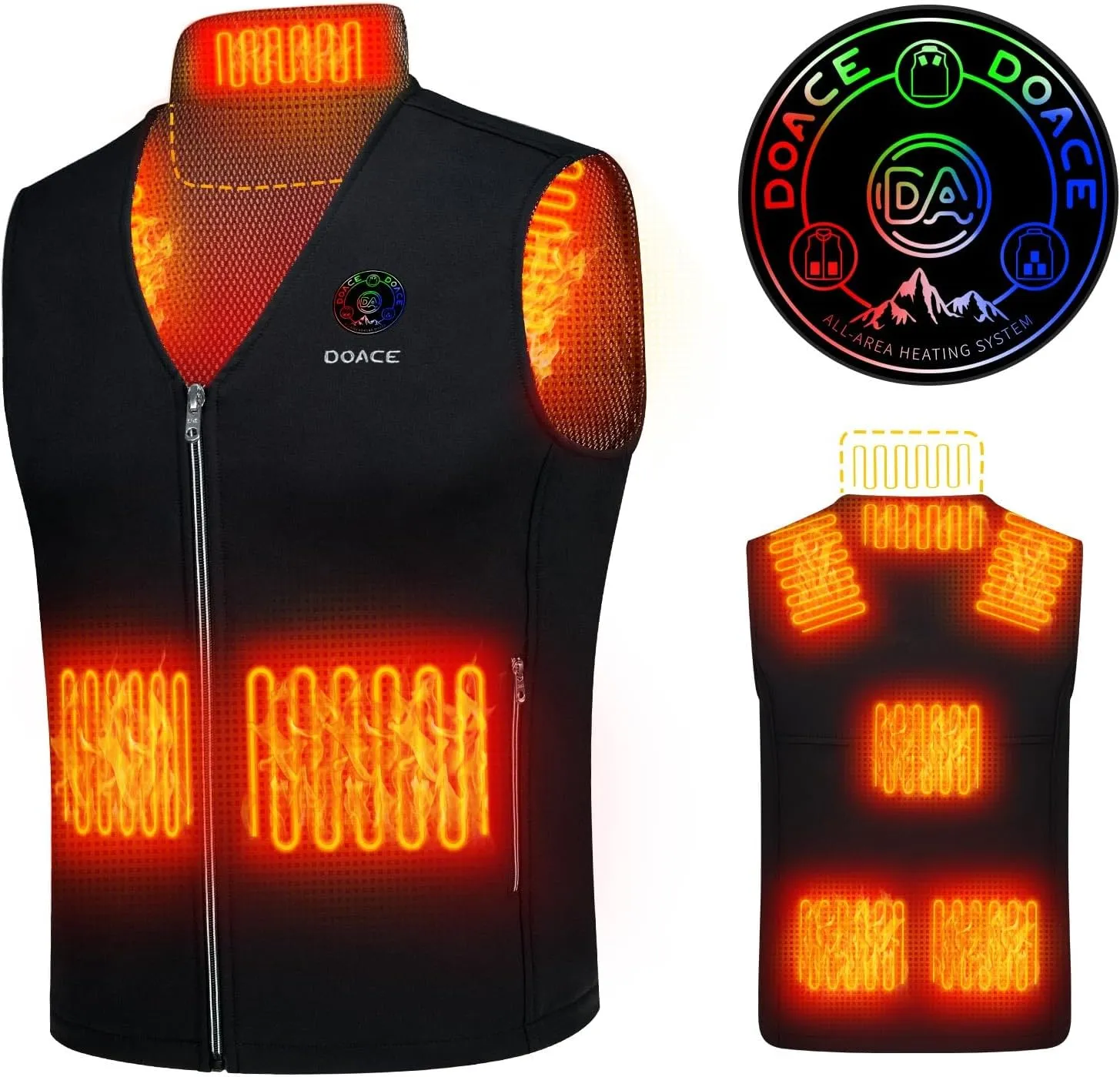 DOACE Heated Vest for Men and Women, Smart Heating Vest Rechargeable, Battery Not Included