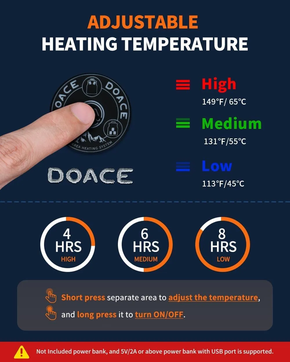 DOACE Heated Vest for Men and Women, Smart Heating Vest Rechargeable, Battery Not Included