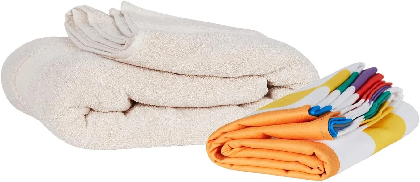 Dock & Bay Beach Towel - Quick Dry, Sand Free - Compact, Lightweight - 100% Recycled - Includes Bag - Summer - Rainbow Skies - Large (160x90cm, 63x35)