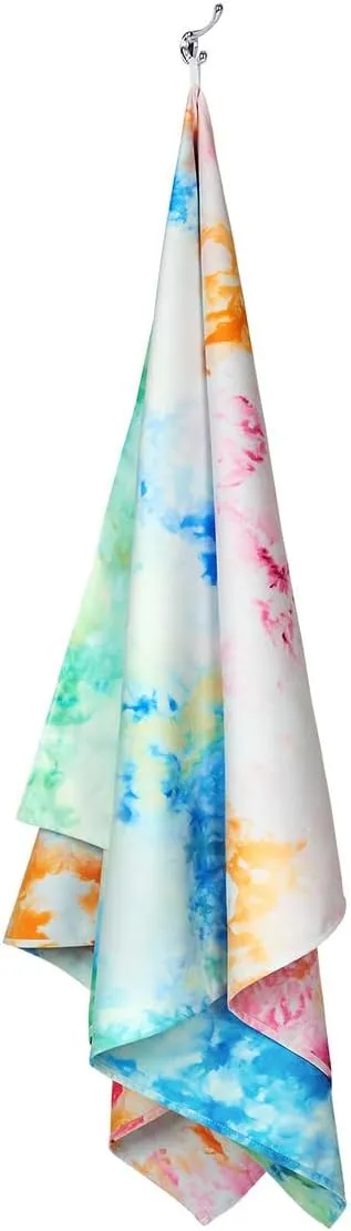 Dock & Bay Beach Towel - Quick Dry, Sand Free - Compact, Lightweight - 100% Recycled - Includes Bag - Sunset Splash - Large (160x90cm, 63x35)