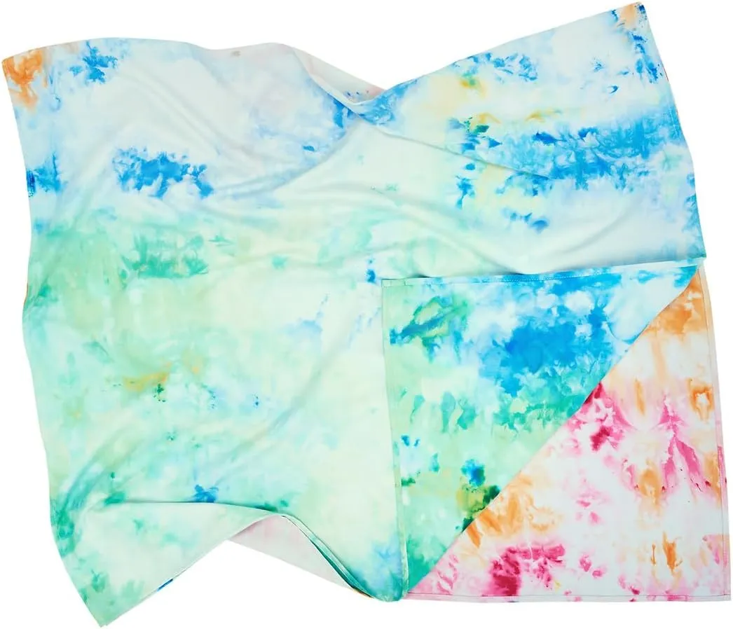 Dock & Bay Beach Towel - Quick Dry, Sand Free - Compact, Lightweight - 100% Recycled - Includes Bag - Sunset Splash - Large (160x90cm, 63x35)