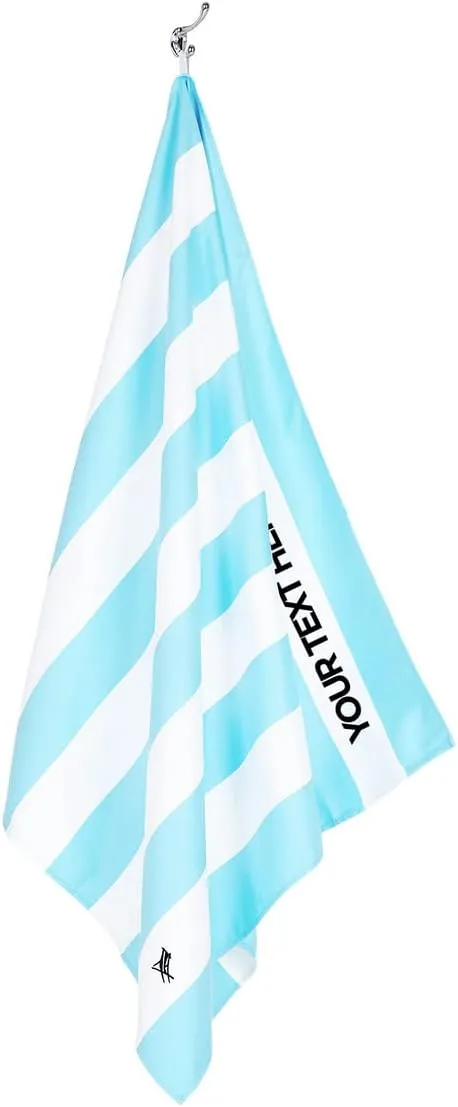 Dock & Bay Customized Beach Towel - Quick Dry, Sand Free - Compact, Lightweight - 100% Recycled - Includes Bag - Cabana Light - Tulum Blue - Extra Large