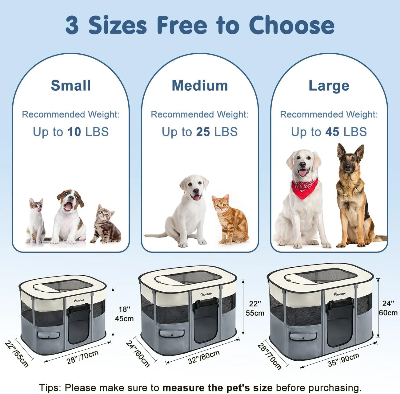 Dog Playpen, Portable Pet Playpen Cat PlayPen, 600D Oxford Dog Kennel Tent Crate, Waterproof&Breathable, Indoor Outdoor Travel Camping Use for Medium/Large Breed with Carrying Case Folding Bowl,M,Gray