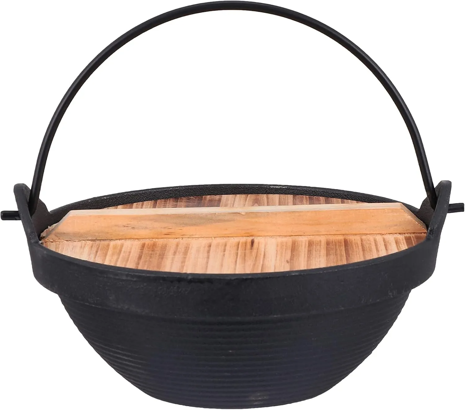 DOITOOL Outdoor Cast Camping Cooking Pot Lid Removable Handle Portable Hanging Cookware for Solo