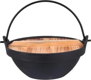 DOITOOL Outdoor Cast Camping Cooking Pot Lid Removable Handle Portable Hanging Cookware for Solo