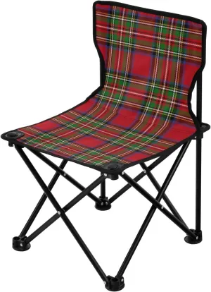 DOMIKING Stewart Tartan Plaid Kids' Portable Camping Chairs for Outdoor Lawn Chairs with Carry Bag Folding Chair for Picnic Beach Camping