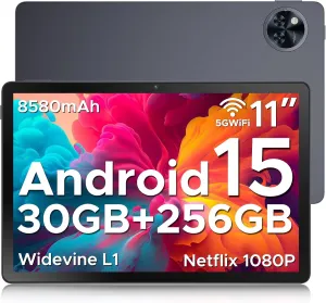 DOOGEE U11 Pro Android 15 Tablet, 11 inch Tablet,30GB 256GB/2TB TF Octa-Core,90Hz Display, 8580mAh, Netflix 1080P, Bluetooth 5.0 5G WiFi,Widevine L1,13MP 5MP, Face ID/OTG