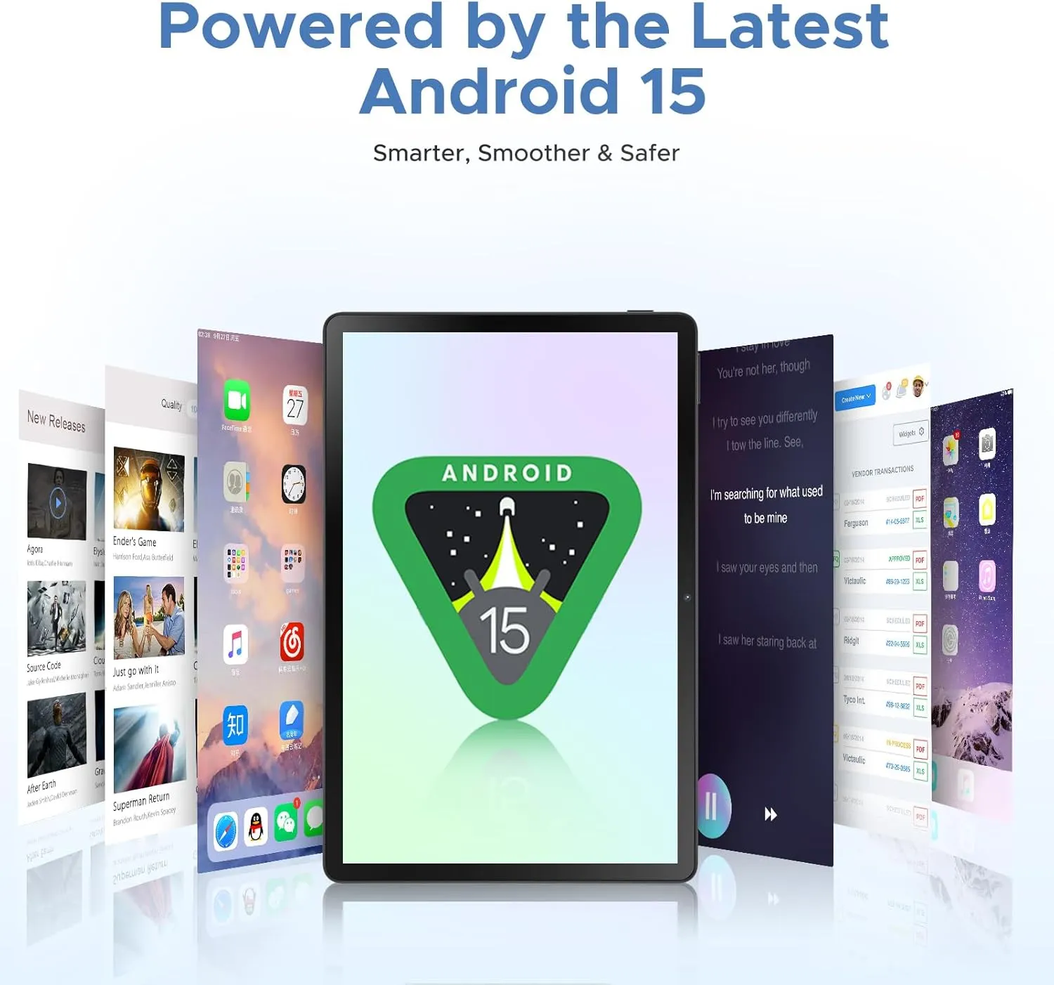 DOOGEE U11 Pro Android 15 Tablet, 11 inch Tablet,30GB 256GB/2TB TF Octa-Core,90Hz Display, 8580mAh, Netflix 1080P, Bluetooth 5.0 5G WiFi,Widevine L1,13MP 5MP, Face ID/OTG