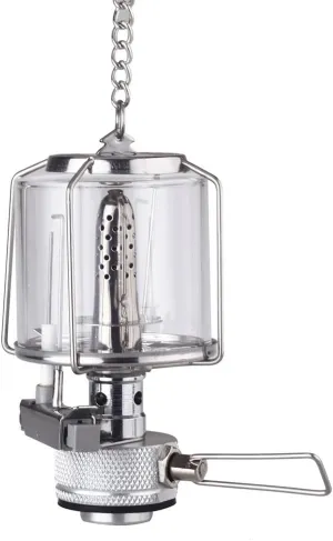 doorslay Mini Portable Camping Lantern Gas Light Tent Lamp Torch Hanging Glass Lamp Chimney Butane 80LUX