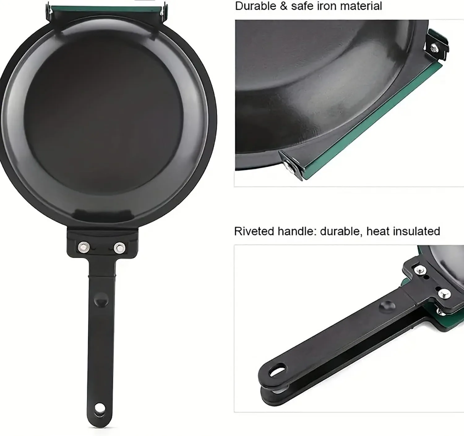 Double Sided Frying Pan Nonstick Folding Breakfast Pan Pancake Cake Fried Egg Pan Kitchen Cookware Tools Kitchen Accessories
