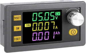 DROK Adjustable 12V Power Supply, Buck Boost Converter, Wide Angle Color Screen LCD Display 5A 36V to 12V Converter for Golf Cart, Solar Panel, DC Voltage Regulator Adjustable 6v-36v to 0-36v 60W