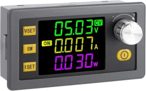 DROK Adjustable Buck Boost Converter, Wide Angle Color Screen LCD Display 36V to 12V Converter for Golf Cart, Solar Panel, 6A 12V Power Supply, DC Voltage Regulator Adjustable 6v-36v to 0-36v 120W