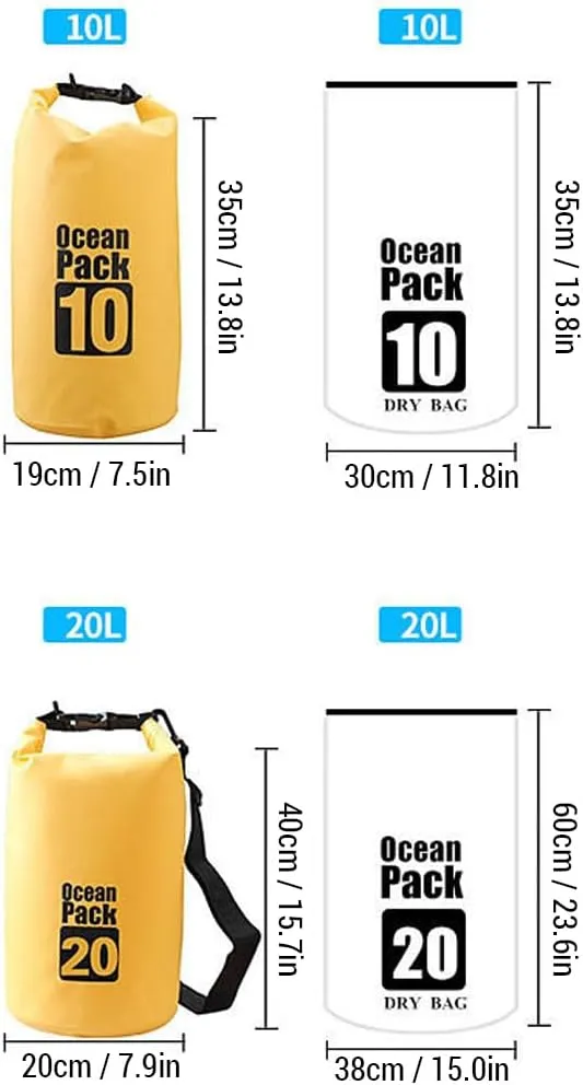 Dry Bag Backpack Waterproof Shoulder Bag Swimming Bag Camping Bag Stream Tracing Bag Drifting Barrel Floating Bag PVC High Waterproof High Frequency Seaming Outdoor Sports Bag for Men/Women
