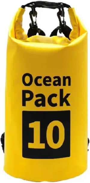 Dry Bag Wateproof Pail Bag for Surfing Floating Swimming Boating Fishing 10L Yellow for Woman and Man