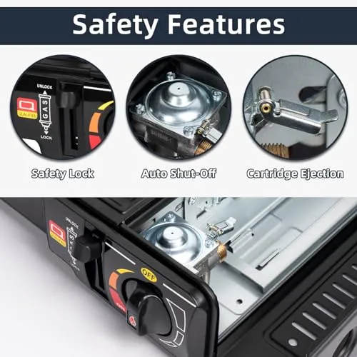 Dual Fuel Stove w/ Butane & Propane Compatibility,Portable Camping Stove