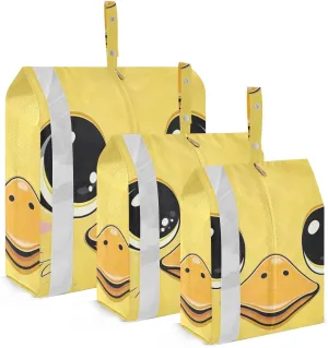 Duck Face Travel Storage Bag with Lanyard - Portable Lightweight Classified Storage Bag with Zipper, Dust and Waterproof Travel Packing Cube for Suitcase,3 Pieces