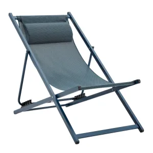 Duka Outfoor Relaxing Lounge Accent Folding Steel Patio Beach Chair Blue