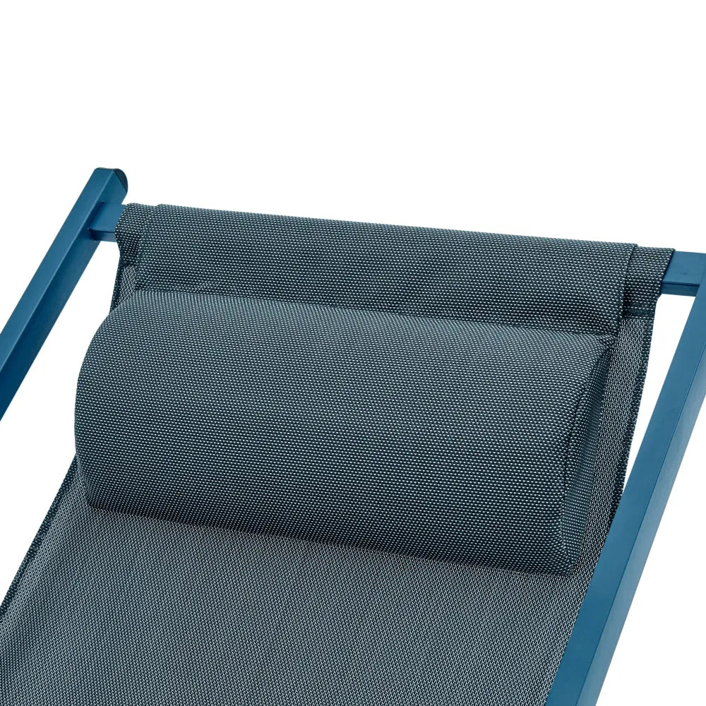 Duka Outfoor Relaxing Lounge Accent Folding Steel Patio Beach Chair Blue