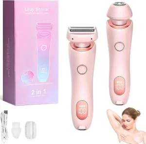 Dusk Razor for Women, The Glide Pro 3.0 Shaver, 2 in 1 Wet & Dry Waterproof Electric Razors for Women, Silk Glide Pro Shaver with Removable Head for Leg Arm Underarm Bikini Area