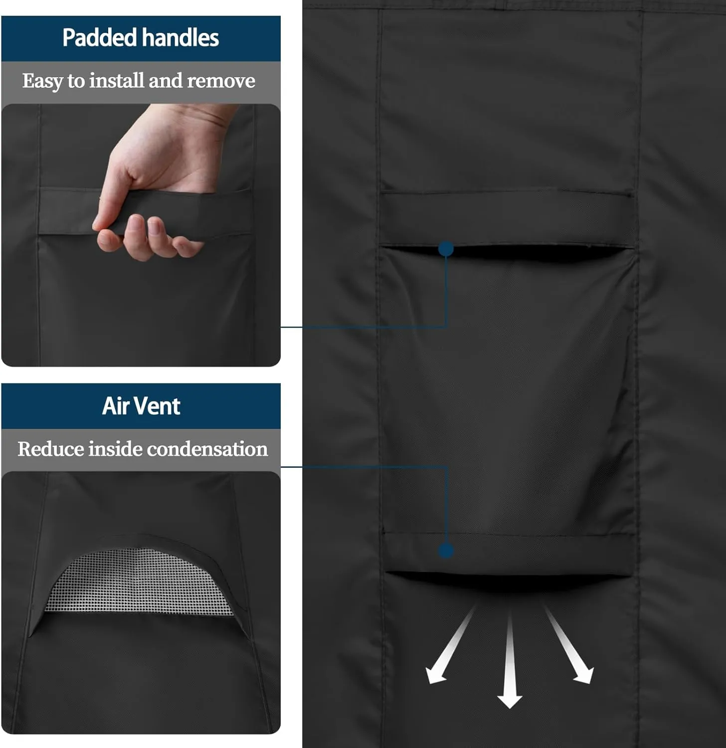 Easy-Going Rectangle Patio Furniture Cover Waterproof Outdoor Dining Table and Chair Cover Anti-UV Outside Sectional Sofa Set Covers (110"L x 84"W x 28"H, Black)