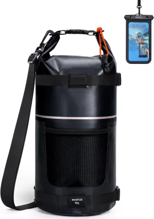 ECOHUB Waterproof Dry Bag for Women Men, 5L/10L/20L Roll Top Lightweight Dry Storage Bag Backpack for Travel Kayaking Hiking Floating with Waterproof Phone Case