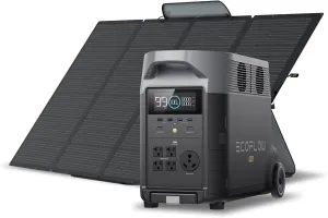 EF ECOFLOW DELTA Pro Power Station with Solar Panel (Foldable Panel with Power Station, 3600Wh 400W)