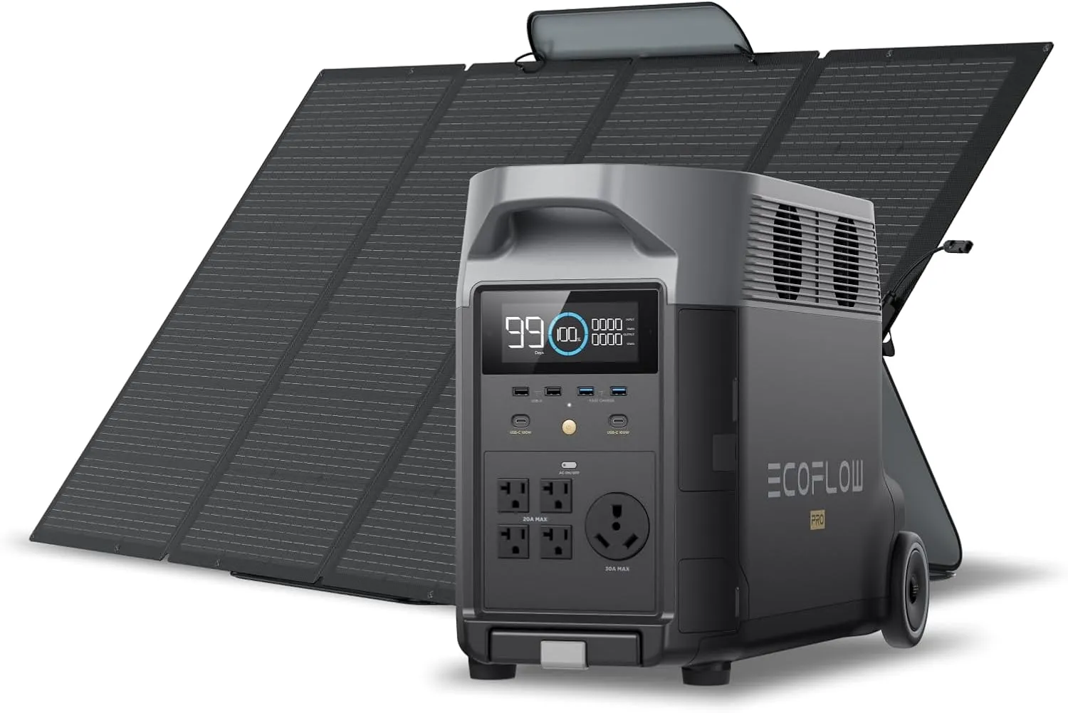 EF ECOFLOW DELTA Pro Power Station with Solar Panel (Foldable Panel with Power Station, 3600Wh 400W)