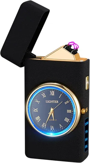 Electric Lighter - USB Rechargeable, Flameless, Windproof Dual Arc Lighter with LED Battery Indication for Candles, Outdoor Camping, Fireworks (Matte Black, 220mAh)