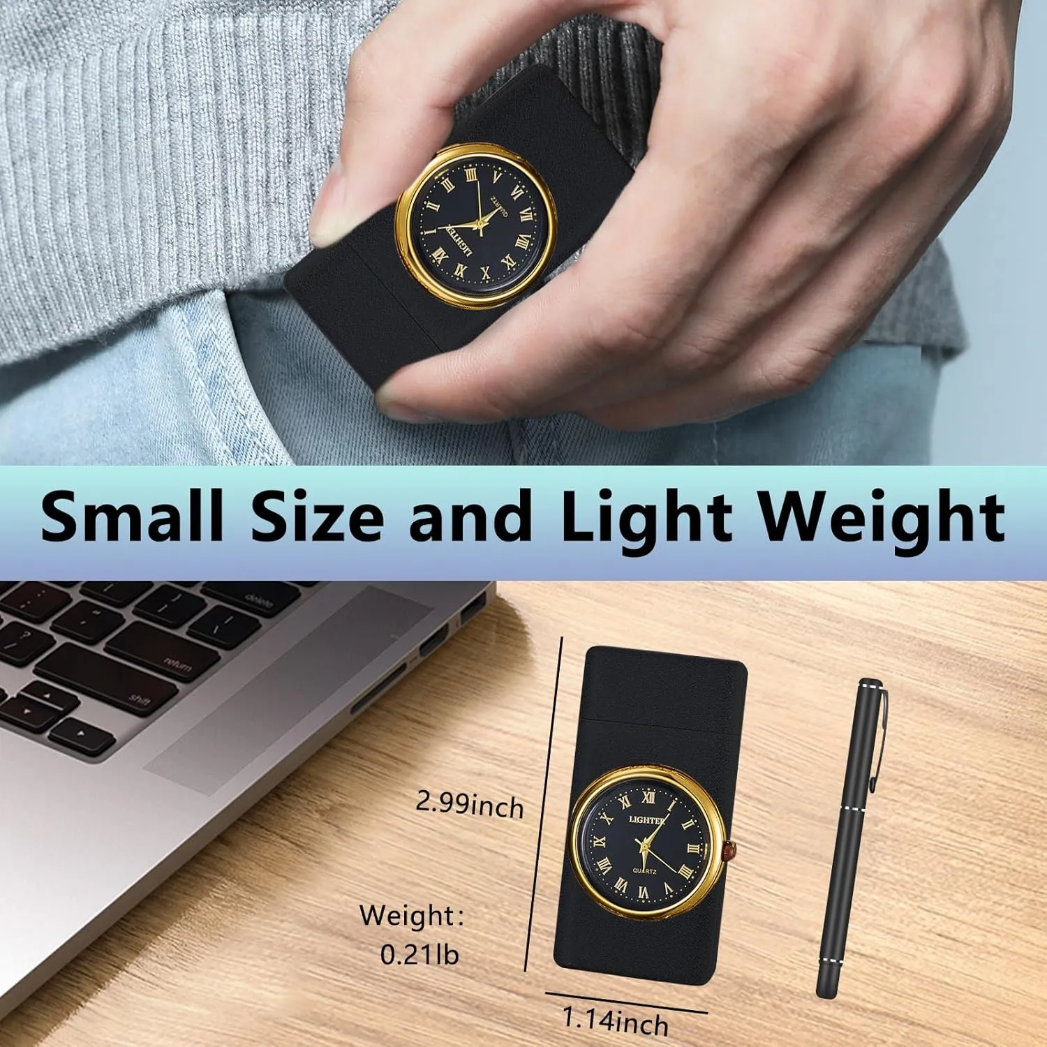 Electric Lighter - USB Rechargeable, Flameless, Windproof Dual Arc Lighter with LED Battery Indication for Candles, Outdoor Camping, Fireworks (Matte Black, 220mAh)