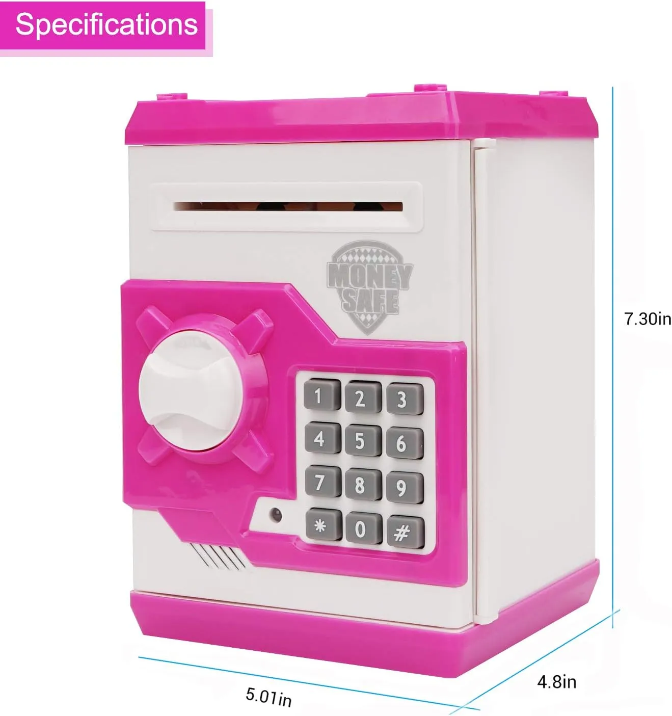 Electronic Piggy Bank for Kids 5 6 7 8 9 10 11 12 Year Old Girl Birthday Gifts Fun Toy for Age 5-12 for Kids to Save Cash and Coins (White Pink)