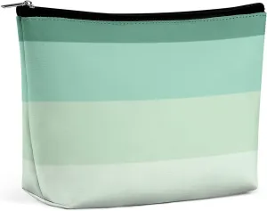 Elegant Makeup Bag, Girly Chic Teal Green Ombre Classic Cosmetic Bag Large Capacity Pouch Portable Organizer for Men & Women