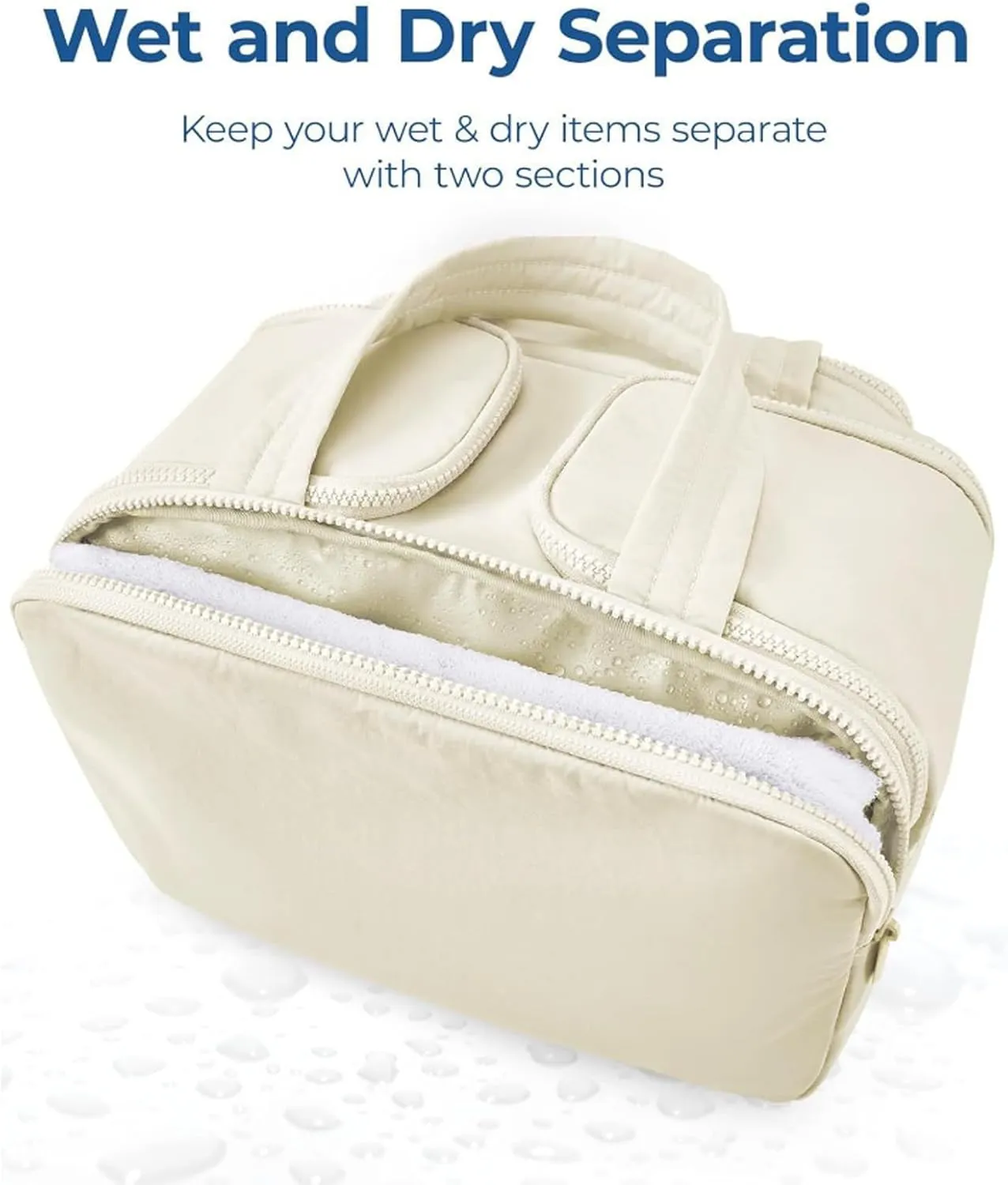 Elouva Toiletry Bag, Elouva Large Capacity Travel Cosmetic Bag, 4-In-1 Puffy Multi-Functional Toiletry Bags, Portable Waterproof Open Flat Organizer Bags, Can be taken on board (black)