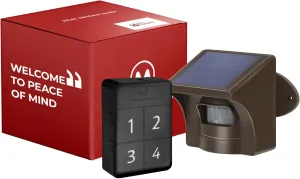 eMACROS Safeguard Wireless Driveway Alarm with SST PIR Technology - 1/2 Mile Range, Weatherproof Motion Sensor, Rechargeable Receiver with 7-Day Backup Power & 38 Chimes, Incompatible with APP