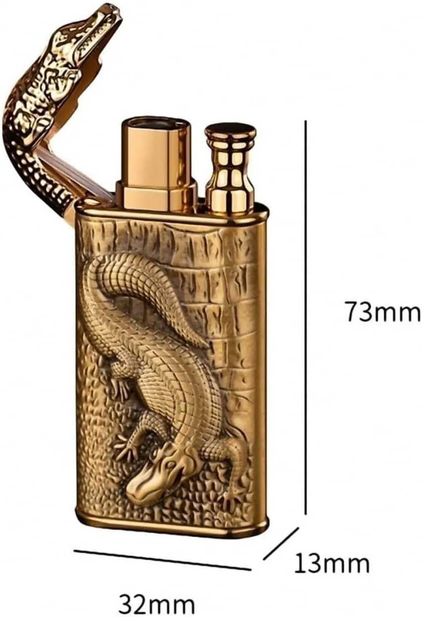 Embossed Metal Dual Flame Alkane Lighter, Windproof Jet Flame, Refillable, Adjustable Flame, Hand-Inlaid Convenient Lighter, for Gift/Shou'c (No Fuel Included)(Pink2)