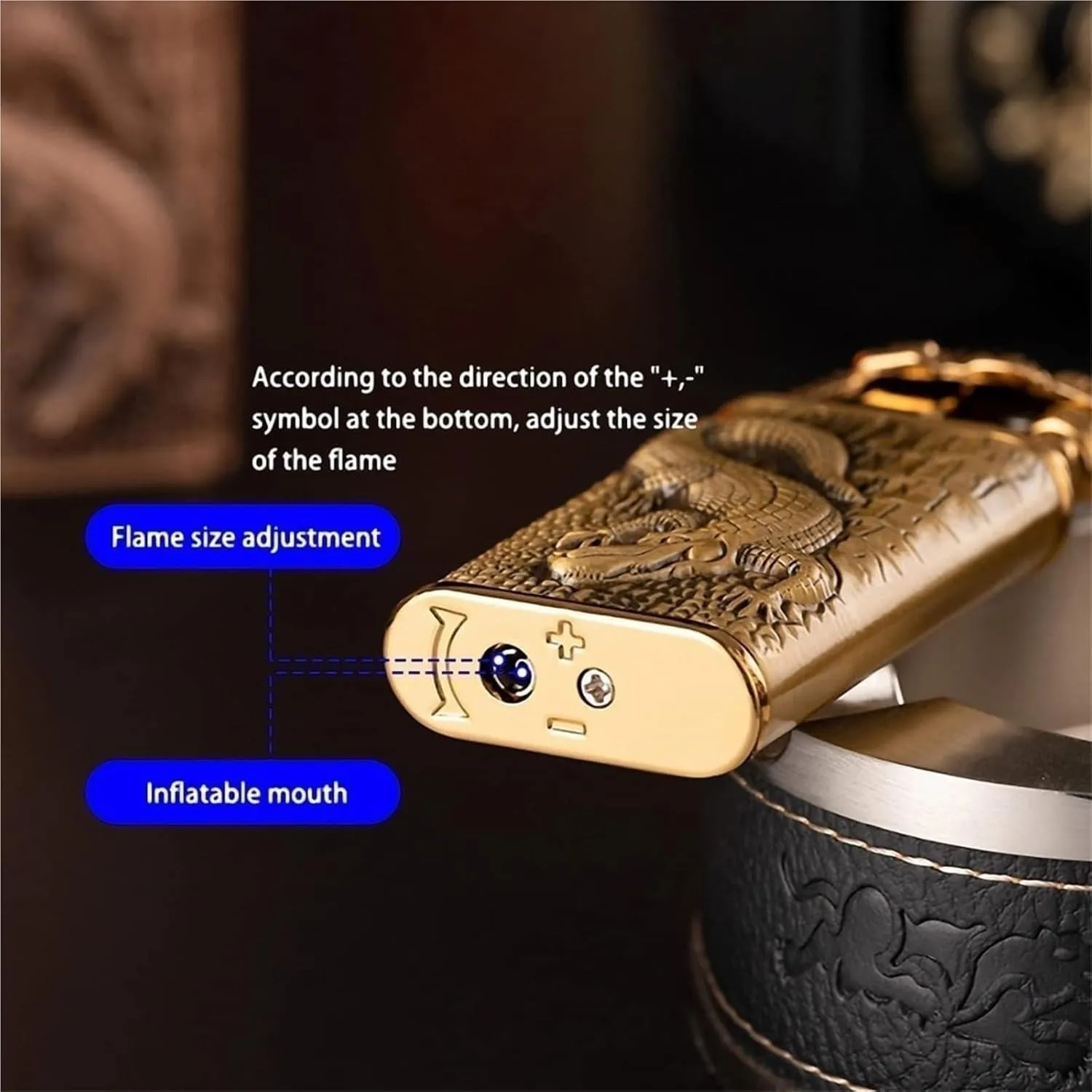 Embossed Metal Dual Flame Alkane Lighter, Windproof Jet Flame, Refillable, Adjustable Flame, Hand-Inlaid Convenient Lighter, for Gift/Shou'c (No Fuel Included)(Pink2)