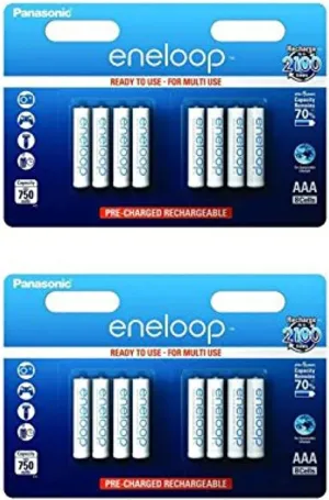Eneloop 16 AAA Panasonic Rechargeable Batteries min 750 MAH