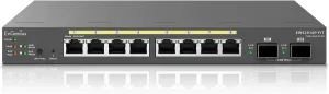 EnGenius Fit EWS2910P-FIT 8-Port Gigabit PoE Managed Switch - 55W Power Budget, Layer 2  Management, SFP Uplinks for Small Business Networks